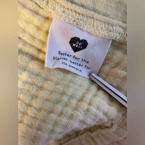 Madewell Lightspun Harlow Square Neck Crisp Pear Yellow Blouse S - Picture 5 of 5